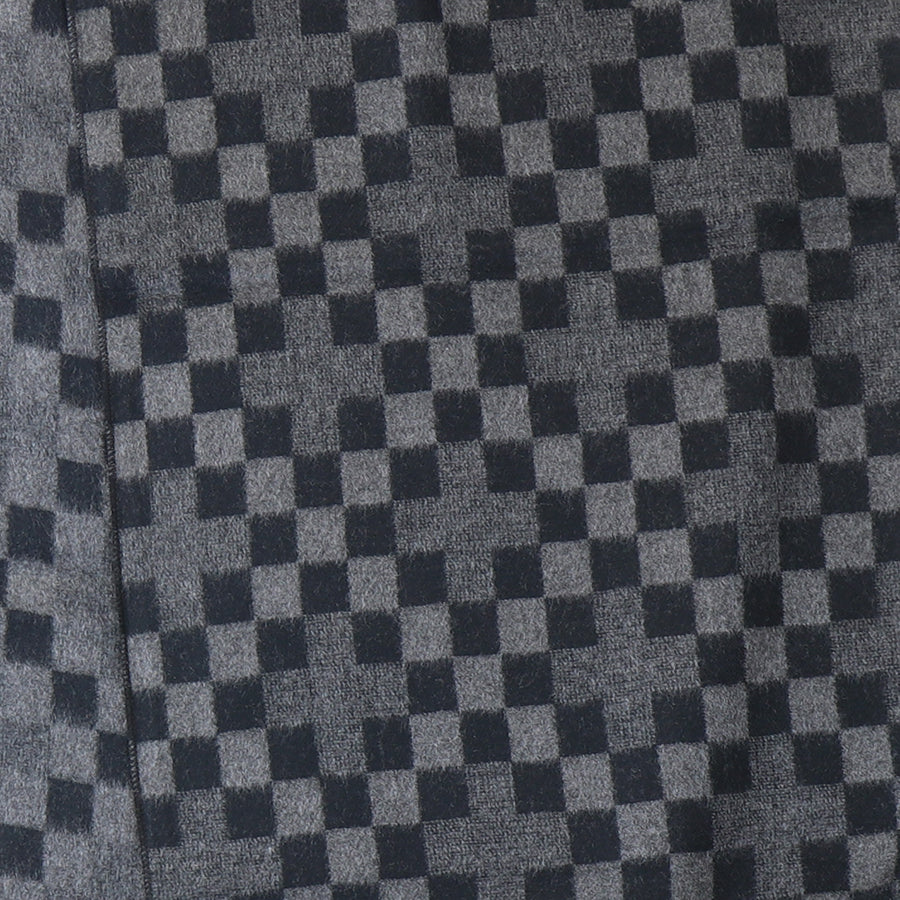 Checkerboard Scarf For Men Grey Navy - SKRF