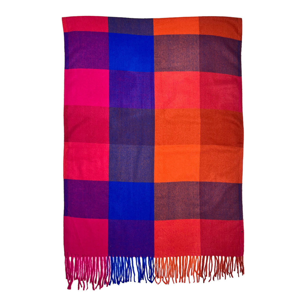 Colourful Classic Check Scarves With Tassels - SKRF