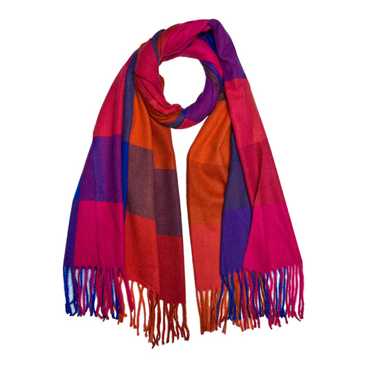 Colourful Classic Check Scarves With Tassels - SKRF