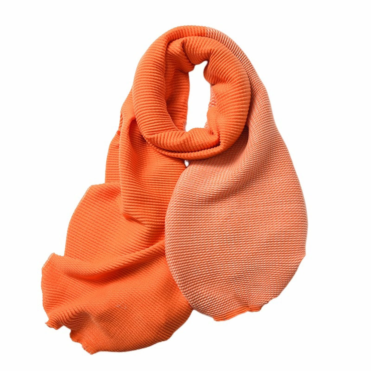 Contrast Colour Tigerlily Orange Warm Ribbed Scarf - SKRF