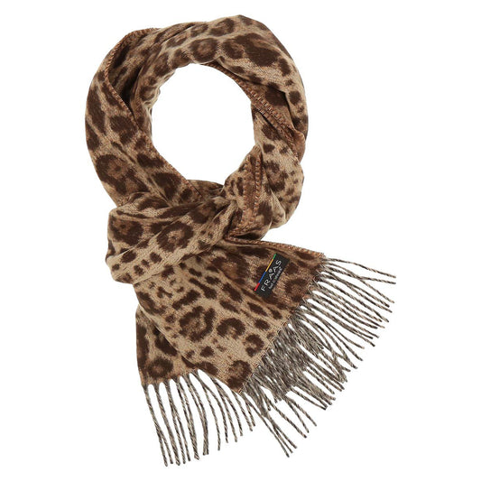 Fraas Scarf Cashmink Animal Print Camel Brown 625353 180 - SKRF