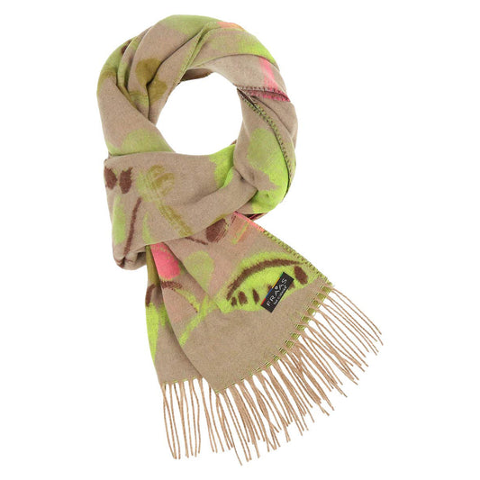 Fraas Scarf Cashmink Floral Design Taupe 625358 860 - SKRF