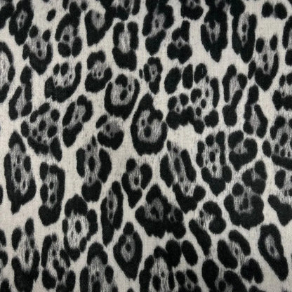 Leopard Print Wool Blend Winter Scarf Black - SKRF