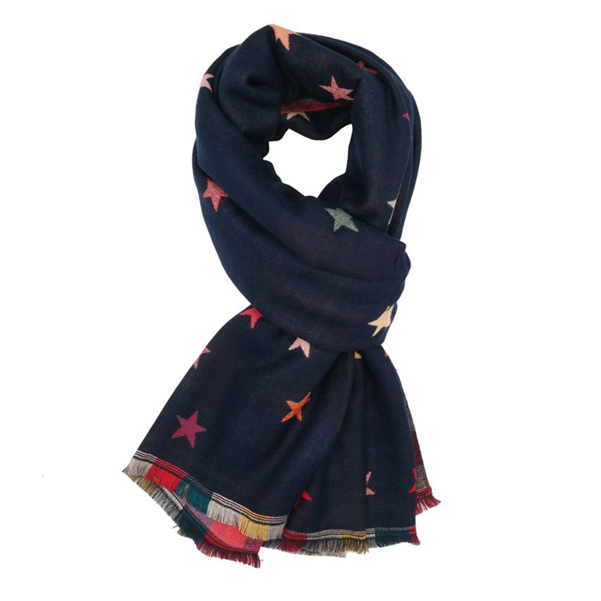 Multicolour Star Reversible Scarf Navy - SKRF