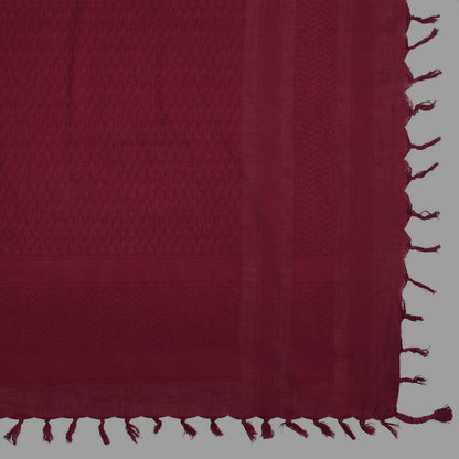 Pali Kufiya Style Burgundy Red Tassel Scarf - SKRF