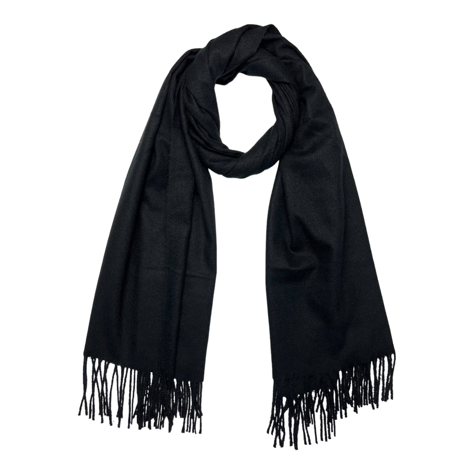 Plain Pashmina Black Shawl Wrap - SKRF Shop