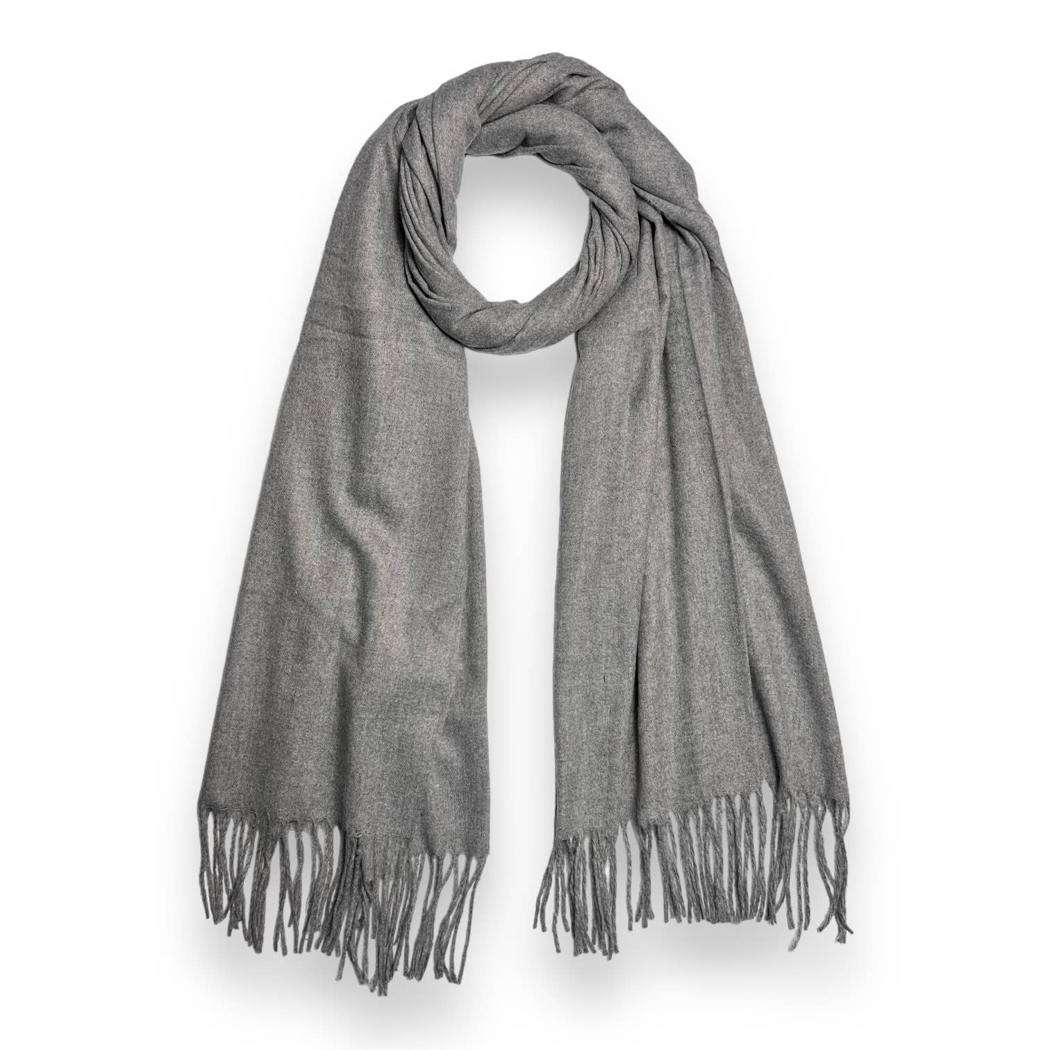 Plain Pashmina Light Grey Shawl Wrap - SKRF Shop