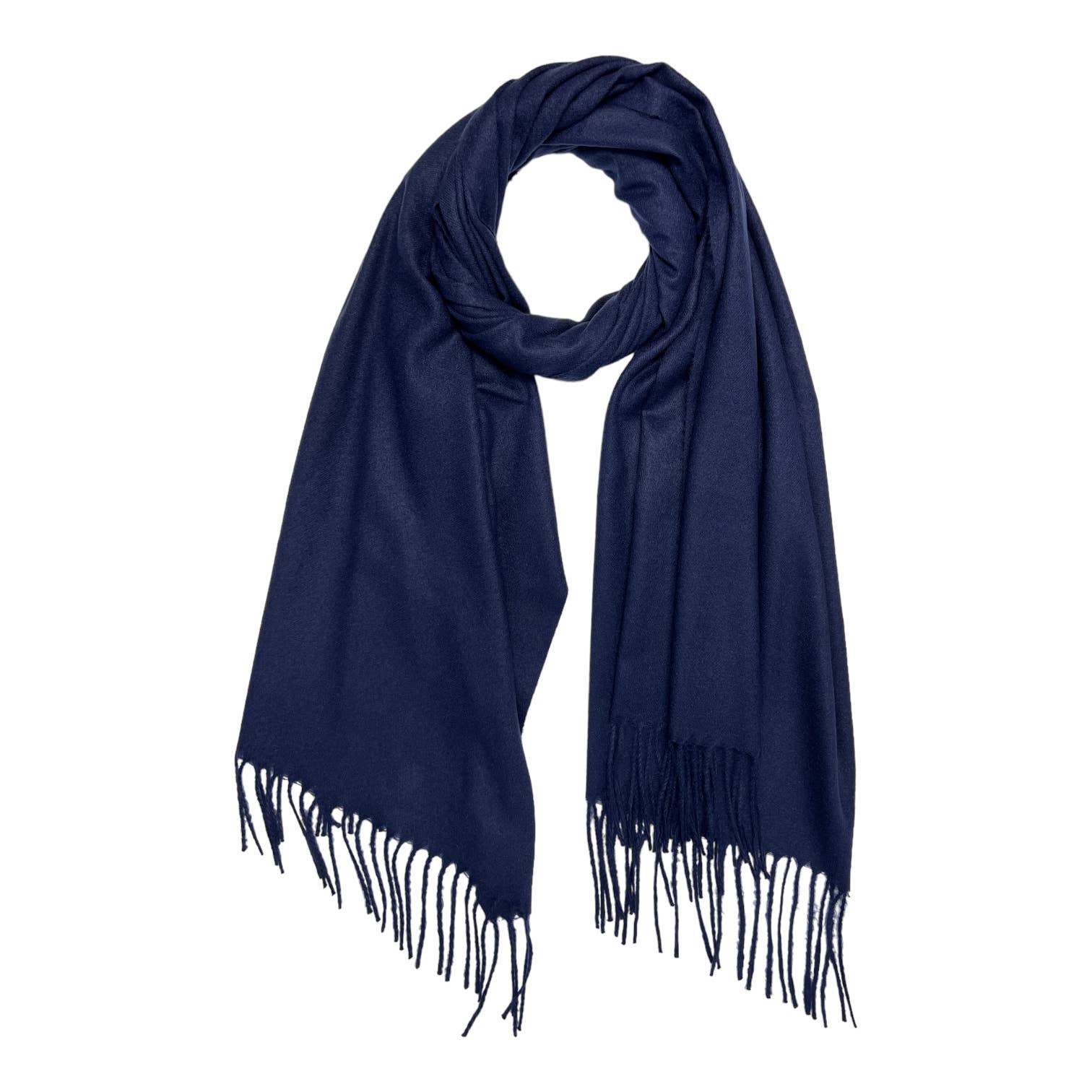 Plain Pashmina Navy Blue Shawl Wrap - SKRF Shop