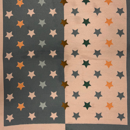 Reversible Star Print Scarf With Fringe Pink