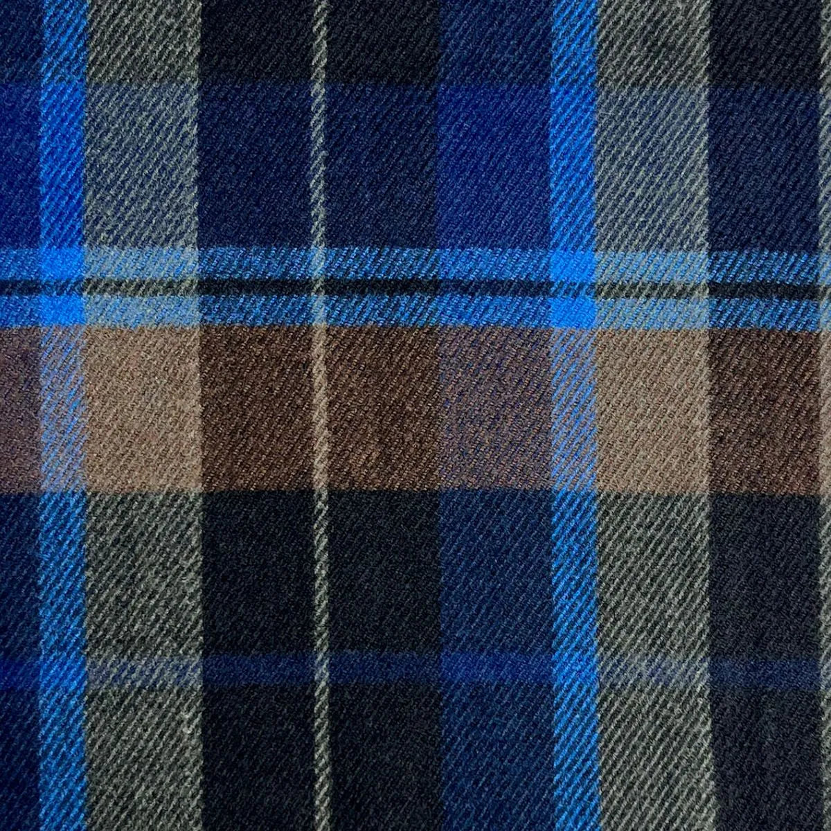 Tartan Scarf With Tassle Ends Blue Brown - SKRF