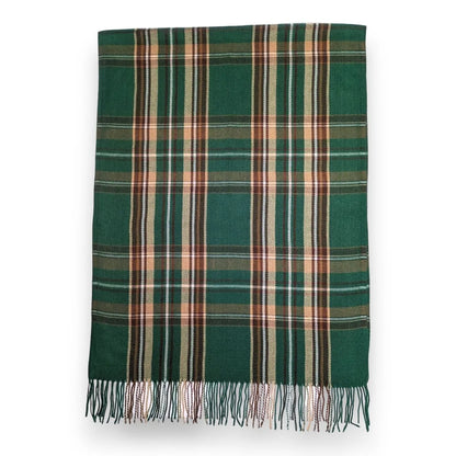 Tartan Winter Scarf With Tassle Ends Green - SKRF